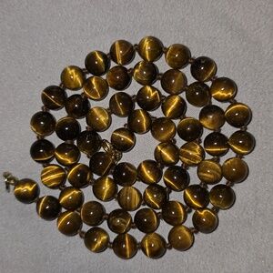 Genuine Hand-Knotted Tigers Eye Necklace